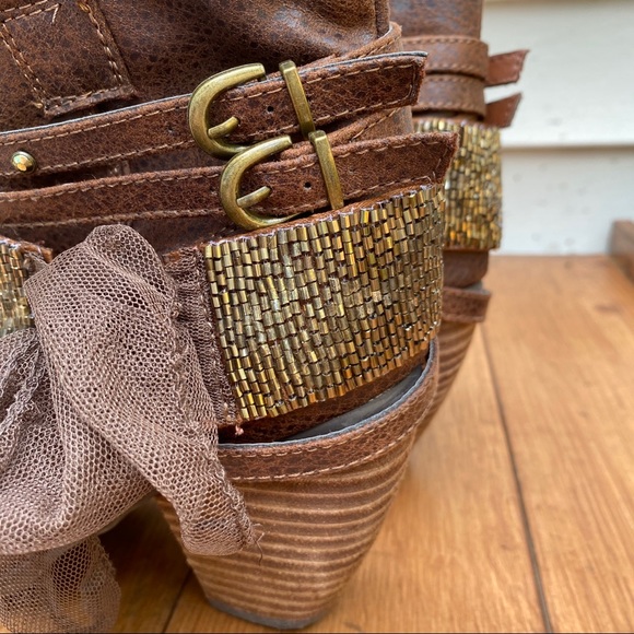 SOLD ⭐️Not rated beaded cowboy style booties 9 - Picture 6 of 12